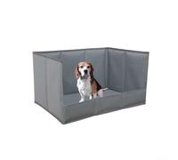 Receptáculo plegable portátil para cachorros con lados elevados, caja de nailon a prueba de fugas para perros para viajes y hogar (gris M)