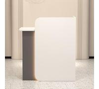 Reception Desk with Cable Management Negotiation Table Computer Gabinete Mesa de bienvenida para tiendas Lobbies Lounges Bars 80x45 cm White & Gray Finish