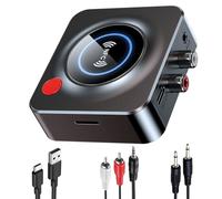 Receptor Bluetooth 5.1, adaptador Bluetooth inalámbrico RCA 3.5mm Jack AUX Receptor de audio estéreo HiFi para coche, smartphone, tableta, altavoz en casa, soporte para tarjeta TF y función NFC