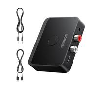 Receptor Bluetooth 5.1 HiFi, Adaptador Bluetooth Audio con Salida Jack AUX 3.5 mm/RCA, con Modo de Graves, Conexión Dual para Estéreo, Altavoces, Amplificadores, Música Inalámbrica