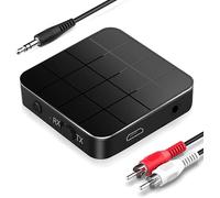 Receptor Bluetooth 5.3 Adaptador Bluetooth 2 en 1 Adattatore Audio Inalámbrico Transmisor Bluetooth RCA & 3.5mm AUX Baja Latencia para TV, PC, Audio