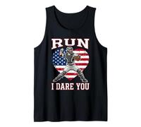 Receptor de béisbol Vintage Run I Dare You, Divertido para niños Camiseta sin Mangas