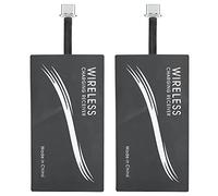 Receptor de cargador inalámbrico, 2 unidades universal tipo C QI estándar adaptador de cargador inalámbrico para teléfono celular, receptor de carga adhesivo, 5 V/1000 mA