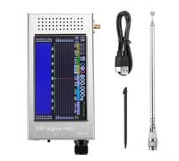 Receptor de demodulación digital V6 con mezclador de cuadratura Taylore, pantalla en tiempo real de 192 kHz, paso de sintonización de 1 Hz, para banda de aviación y uso de jamón (plata)