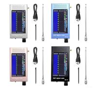 Receptor de onda corta 100kHz-149MHz Escáner de banda de aviación, jamón portátil con pantalla táctil IPS de 4.3 pulgadas, carcasa de aleación de aluminio, batería de 3000 mAh para digital (rosa)