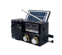 Receptor de Radio AM/FM/SW con Alimentación Solar, Altavoz , Reproductor de MP3 con Batería Recargable, Compatible con Tarjeta TF y Unidad