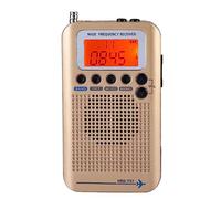 Receptor de Radio de Banda múltiple Sustvita, escáner de Banda de Aire VHF portátil con batería Recargable, Bandas de frecuencia: Air FM Am CB SW, Radio de Viaje portátil (Oro)