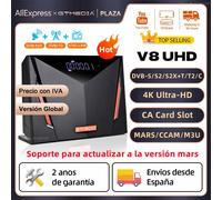 Receptor de satélite GTMEDIA V8 UHD MARS/ECAM 4K Ultra HD DVB-S/S2/S2X+T/T2+C, compatible con caja de TV Mars/Ecam/CCAM/M3U con ranura para tarjeta CA GTMEDIA V8 UHD