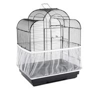 Receptor de semillas de malla de nailon para jaula de pájaros, tela suave y fácil de limpiar para loros y pájaros (blanco, XL)