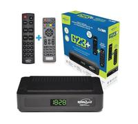 Receptor Digiquest G23 HEVC H.265 Full HD FTA, sintonizador TNT HD DVB-T2, USB, HDMI, eurotel, Ethernet LAN RJ-45, mando a distancia adecuado para personas mayores, negro, plástico