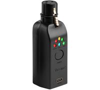BeamZ WD1F EazyLink - Receptor DMX inalámbrico con batería recargable de litio 18650, conexión XLR 3 pines, alcance 15m interior 25m exterior, carga USB-C o base WCS1, compacto y ligero