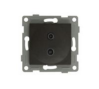 Receptor empotrable de TV/FM/SAT con salida final para instalaciones eléctricas, ideal para recibir señales de televisión y radio.