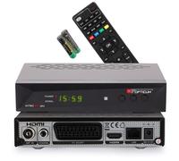 Receptor híbrido RED OPTICUM Nytro Box Plus Full HD DVB-T2 y DVB-C con función de grabación USB, Pantalla de 4 dígitos, HDMI, euroconector, Ethernet, Audio coaxial, Full HD 1080p