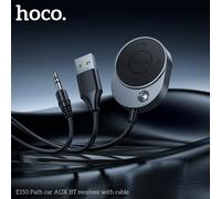 Receptor HOCO E150 Auto AUX Bluetooth 5,4 con Cable compatible con llamadas de Control por cable Cable Dongle Jack de 3,5mm Kit de Audio manos libres para coche E150