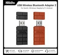 Receptor inalámbrico USB 8BitDo, adaptador Bluetooth 2 para PS5, PS4, Xbox Series X/S, controladores Bluetooth de 8 bitsdo para Switch 2 Windows Marrón