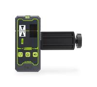 Receptor láser LasGoo LG-REC01 para nivel láser, doble pantalla LCD y nivel de burbuja, detector de rayo láser verde y rojo para líneas pulsantes, hasta 50m, batería recargable, con abrazadera