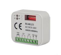 Receptor remoto multifrecuencia 300-868MHz, abridor de puerta de garaje con código fijo rodante para Nice FAAC Hormann para MARANTEC Sommer, 2 canales CA CC 9V-30V (blanco)