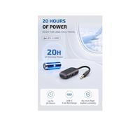 Receptor Transmisor 6.0 2 en 1 Jack AUX de 3.5mm Llamada Manos Libres Adaptador de Audio Inalámbrico para Kit de Coche PC Auriculares