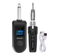 Receptor Transmisor de Micrófono Inalámbrico - Adaptador de Guitarra | Phantom Power, micrófono inalámbrico recargable, para micrófonos dinámicos, mezclador de audio, sistemas Pa de cámara DSLR