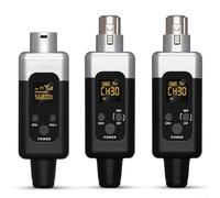 Receptor Transmisor Inalámbrico para Micrófono Dinámico, Potencia 48V, Sistema UHF 2.4G con Alcance de 50m, Entrada/Salida XLR, para Mezclador de Audio