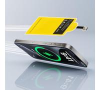 Receptor y Adaptador de Carga inalámbrica Qi Tipo C superrápido, 1300mA, Compatible con Google Pixel, Samsung, Huawei, LG, Sony, Motorola, Nokia, HTC y Otros Smartphones Android USB-C