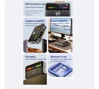 Receptor y transmisor de audio NFC Bluetooth 5.3 con luz RGB y puerto USB de 3,5 mm AUX R