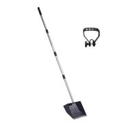 Recesión de estiércol de pollo ajustable de acero inoxidable con mango ergonómico para limpieza de cobertizos de aves de corral y tamizado de residuos, arena Grimalkin y cavidad de estiércol de pollo