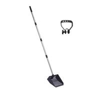 Recesión de estiércol de pollo ajustable de acero inoxidable con mango ergonómico para limpieza de cobertizos de aves de corral y tamizado de residuos, arena Grimalkin y cavidad de estiércol de pollo