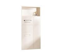 Recessed Toilet Paper Holder, Stainless Steel Niche for Shower, in Wall Tissue Toilet Roll Holder with Storage, Shower Niche with Trash Can for Bathroom,Restaurant(White,15.7 * 33.9'')