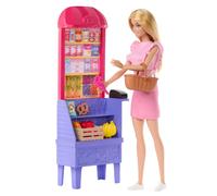 Receta de Barbie y Teresa para la moda de la amistad mueca y juego Malib en el tema del mercado con 11 accesorios que incluyen Market Stand & Food