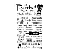 Receta de cocina familiar Calcomanía de pared Receta De Nuestra Familia Vinilo Adhesivo de pared Art ative Family Love Recipes-S-42x68cm-Black