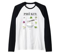 Receta de Ingredientes de Sopa de Fideos vietnamitas Pho Kit Camiseta Manga Raglan