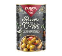 " RECETA DEL CORTIJO" SARASA - SABROSAS ACEITUNAS ALIÑADAS CON RECETAS TRADICIONALES (3 LATAS, PESO NETO 4200g (PESO ESCURRIDO 2500))
