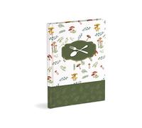 Recetario personal para escribir con 3 marcapáginas de comida con 60 hojas (120 páginas sin numerar) en papel marfil a rayas