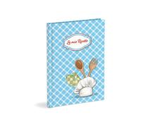 Recetario personal para escribir con 3 marcapáginas de comida con 60 hojas (120 páginas sin numerar) en papel marfil a rayas