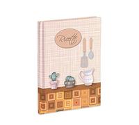 Recetario personal para escribir con 3 marcapáginas de comida con 60 hojas (120 páginas sin numerar) en papel marfil a rayas