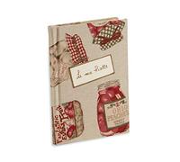 Recetario personal para escribir con 3 marcapáginas de comida con 60 hojas (120 páginas sin numerar) en papel marfil a rayas