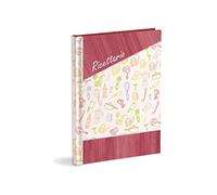 Recetario personal para escribir con 3 marcapáginas de comida con 60 hojas (120 páginas sin numerar) en papel marfil a rayas