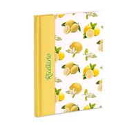 Recetario personal para escribir con 3 marcapáginas de comida con 60 hojas (120 páginas sin numerar) en papel marfil a rayas