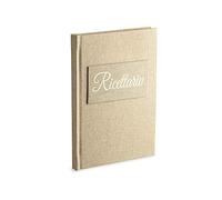 Recetario personal para escribir con 3 marcapáginas de comida con 60 hojas (120 páginas sin numerar) en papel marfil a rayas