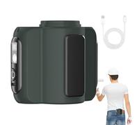 Rechargeable Belt Fan - Adjustable Waist Cooling Device with Strong Airflow and LED Light, Personal Portable Fan for Outdoor Working, Hiking, Fishing, Climbing, 4.33x3.74x2.76 in