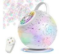Rechargeable Bubble Maker, 360 Degree Rotation, Auto Light Tool for Usage, Kids Party Aid, 10 Hole Easy Play Accessory for Birthday Wedding Backyard Outside Boys Girls Children Entertainment Outdoor