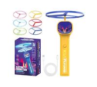 Rechargeable Cat Retrieval Toy - Flying Saucer Launcher with 6 Discs, Interactive Kitten Disc Toy | Cat Fetch Toys for Indoor Outdoor Yard Play Training Exercise Bonding