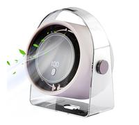 Rechargeable Desk Fan, Leafless Air Ventilator, Small Portable Desktop Fans, Cooling Breeze Device for Kitchen, Bedroom, Bathroom, Outdoor, Car, Home, Beach, Workplace, Dorm, 5.31x3.74x6.69 Inches