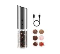 Rechargeable Electric Pepper Grinder, Electric Pepper Grinder, USB Rechargeable Automatic Gravity Operation Salt and Pepper Mill, High Capacity Adjust