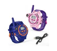 Rechargeable for Kids, Two Way Radio Walky Talky Watches with Flashlight Children Outdoor Game Interphone Toy Game And Gifts for Boys And Girls