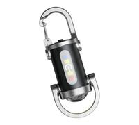 Rechargeable Keychain Flashlight - (3.5x7.7 Cm) Mini Waterproof LED Torch | 1200 Lm Aluminum Portable Light With 1000mAh Power Bank, Wide 150° Beam For Camping, Hiking, Travel & Outdoor Use (Silver)