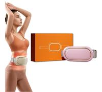 Rechargeable Lazy Abdominal Slimming Machine, Electric Wireless Slimming Belt, Portable Weight Loss Machine, Adjustable 6 Vibration Massage Modes,9 Levels of Intensity, 3 Levels of Heating (Pink)