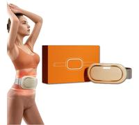Rechargeable Lazy Abdominal Slimming Machine, Electric Wireless Slimming Belt, Portable Weight Loss Machine, Adjustable 6 Vibration Massage Modes,9 Levels of Intensity, 3 Levels of Heating (Beige)