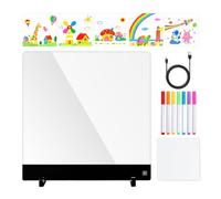 Rechargeable LED Note Board, 4-Mode Writing Message Pad, Sturdy Erasable LED Display with 7 Markers, Portable Message Board for School, Home, Living Room, Workplace, Boys and Girls